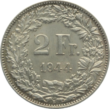 2 Franken 1944 B - fast unzirkuliert